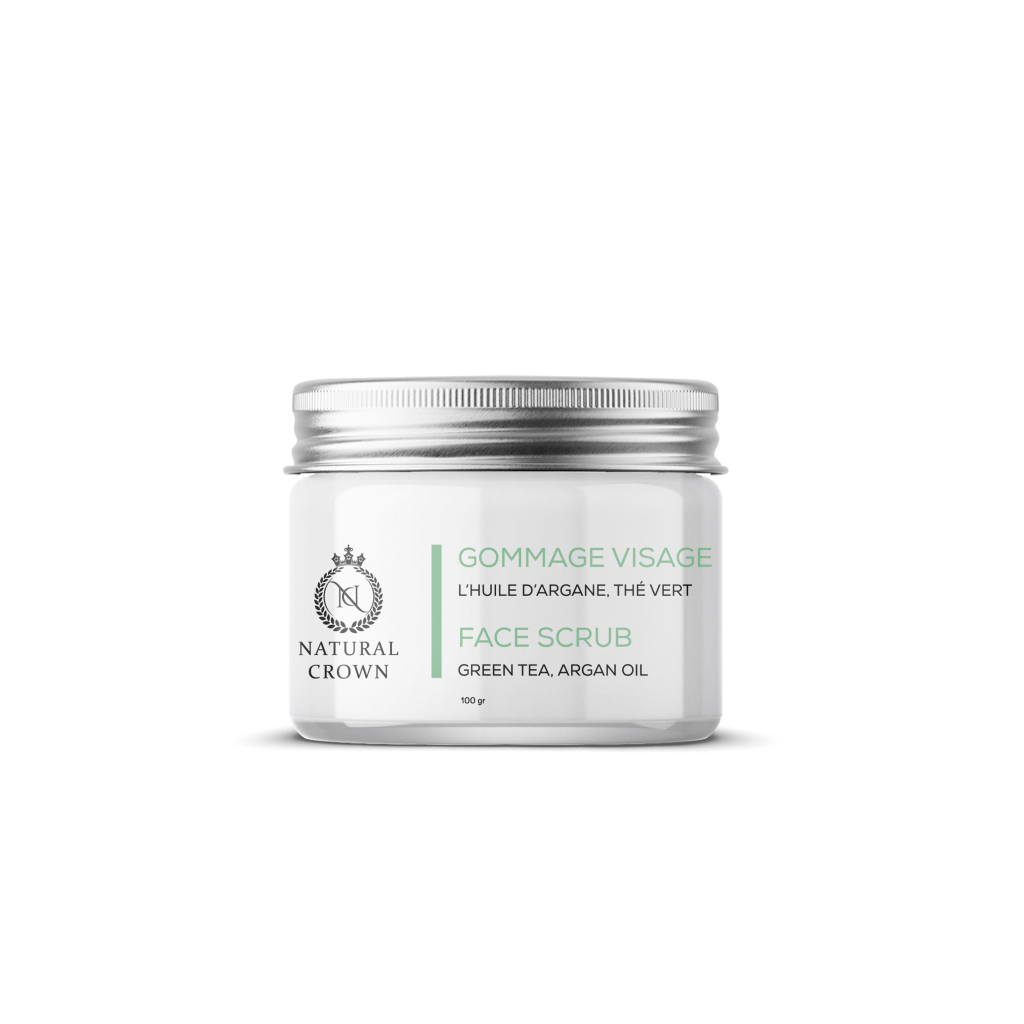 Gommage visage à l’huile d’argane ,thé vert ,aloe vera 100gr